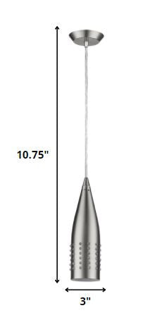 Narrow Silver Hanging Light with Glass Studs By Homeroots | Pendant Lamps | Modishstore - 2