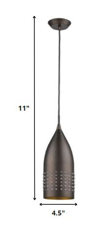 Bronze Hanging Light with Glass Studs By Homeroots | Pendant Lamps | Modishstore - 2