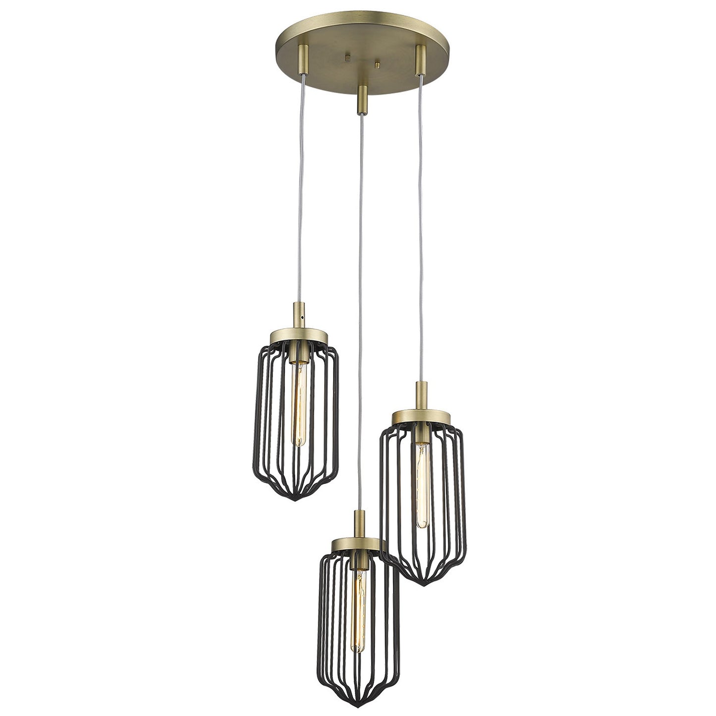 Reece 3-Light Aged Brass Chandelier By Homeroots | Chandeliers | Modishstore - 5