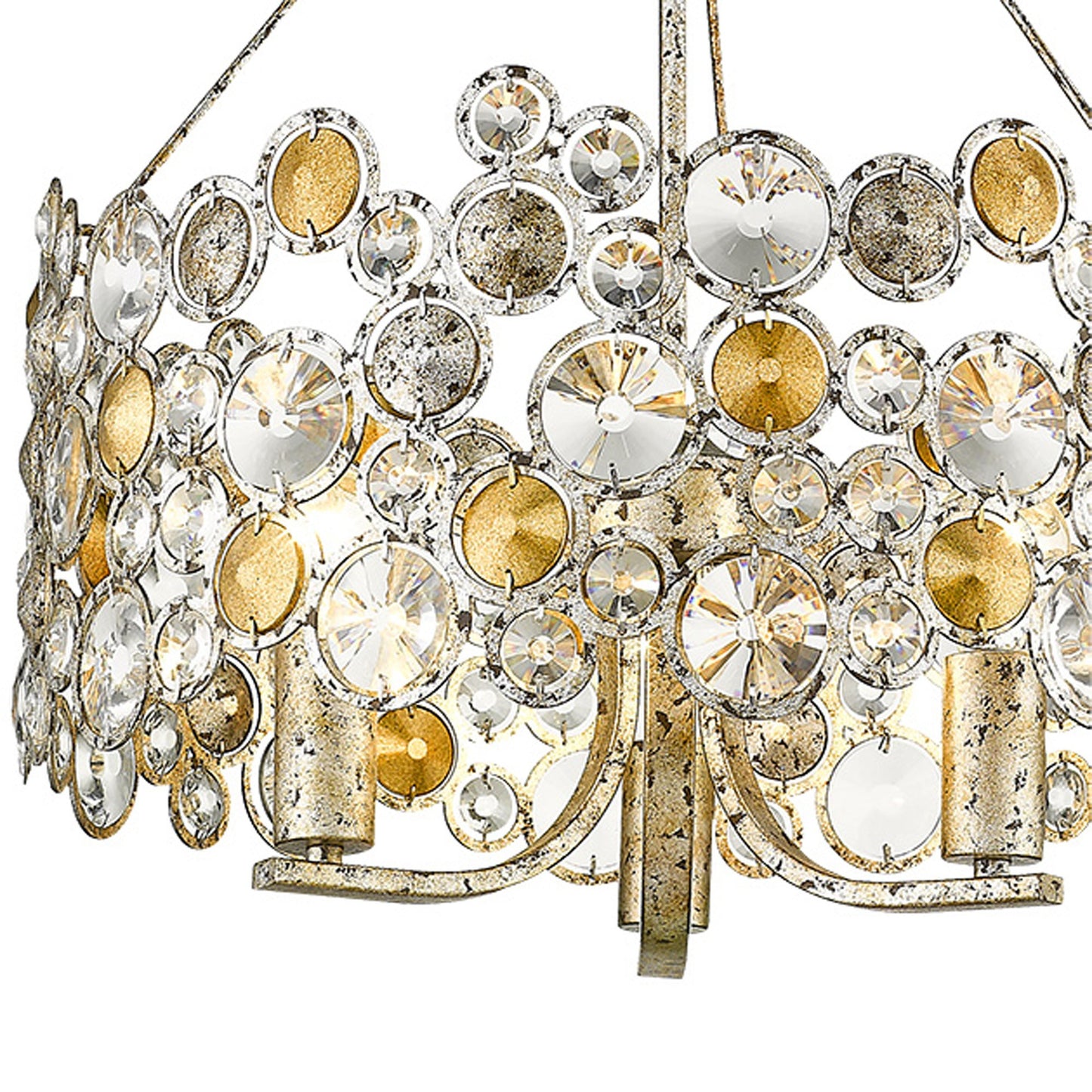 Vitozzi 3-Light Antique Silver Leaf Chandelier By Homeroots | Chandeliers | Modishstore - 4