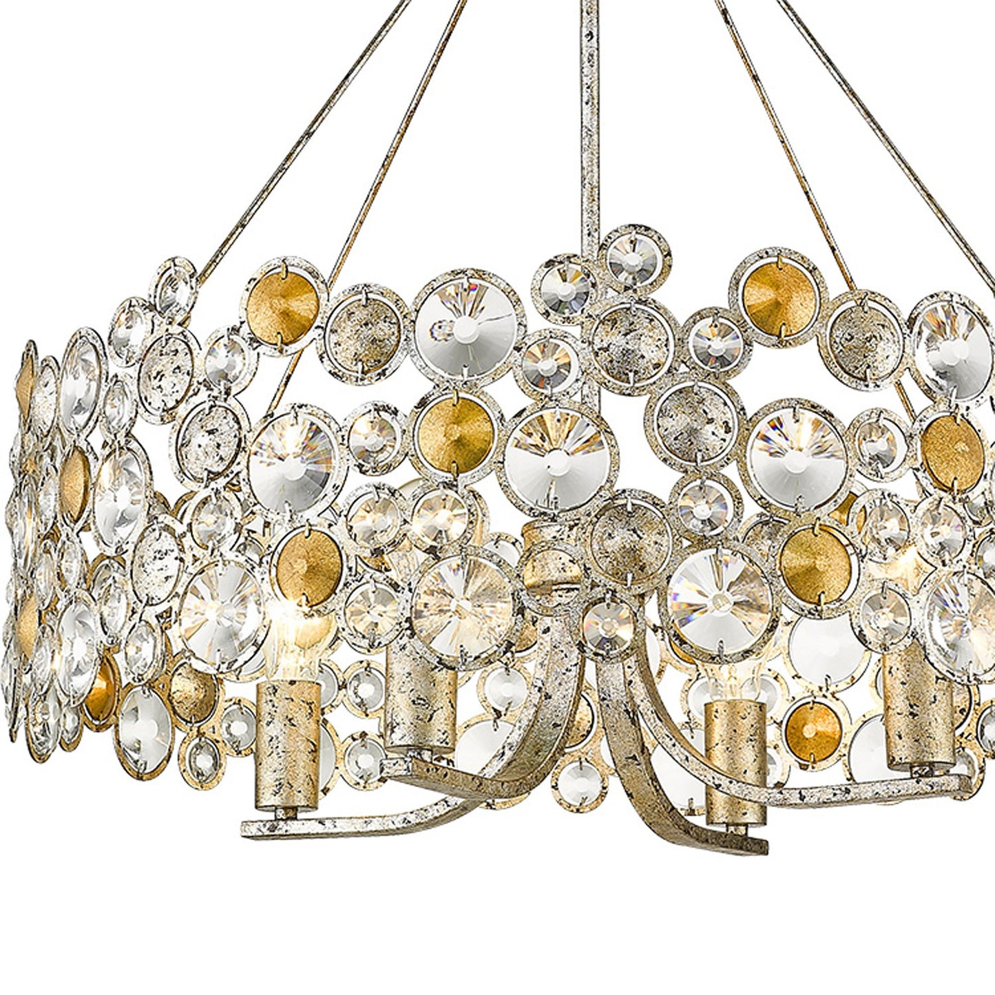 Vitozzi 4-Light Antique Silver Leaf Chandelier By Homeroots | Chandeliers | Modishstore - 4