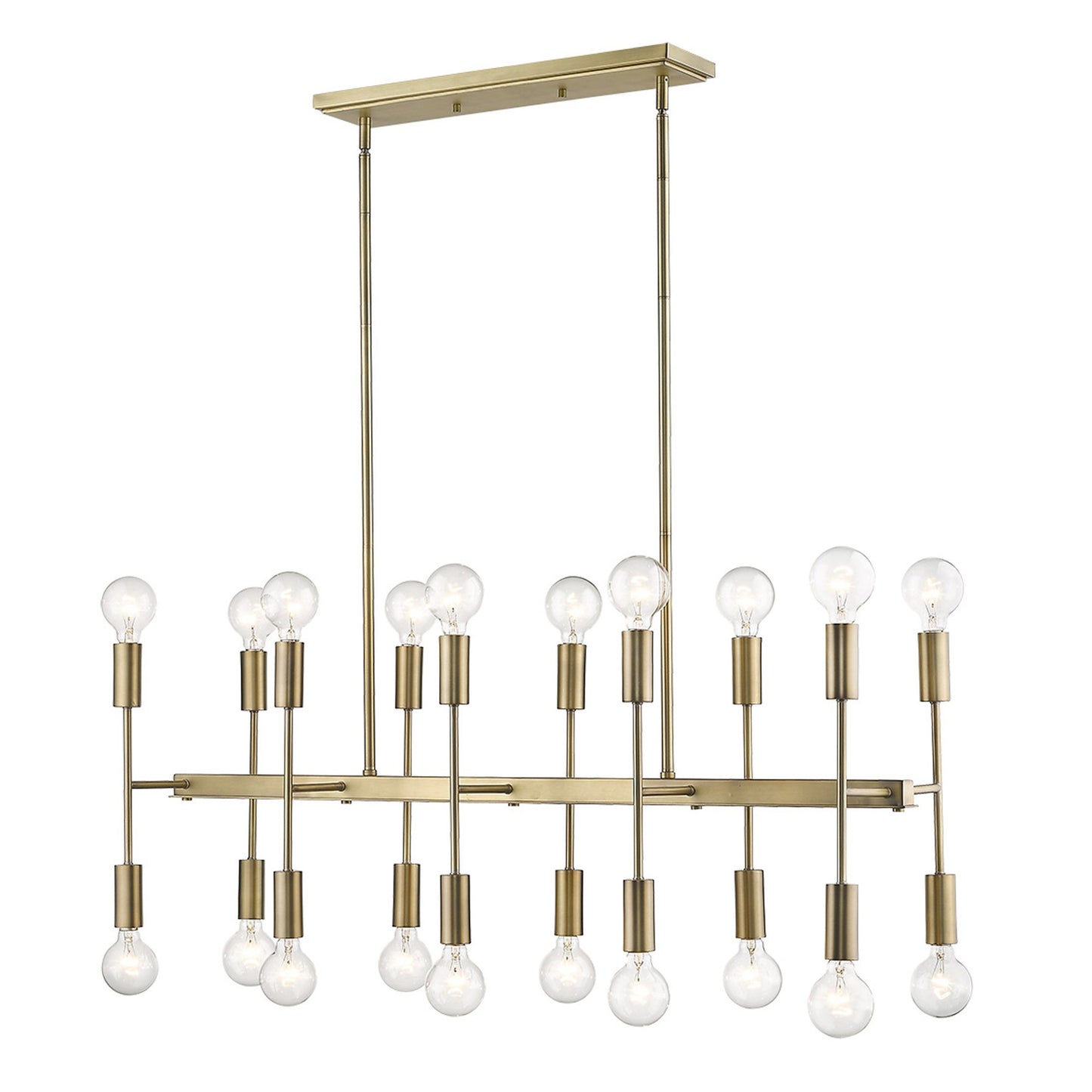 Perret 20-Light Aged Brass Island Pendant By Homeroots | Pendant Lamps | Modishstore - 9