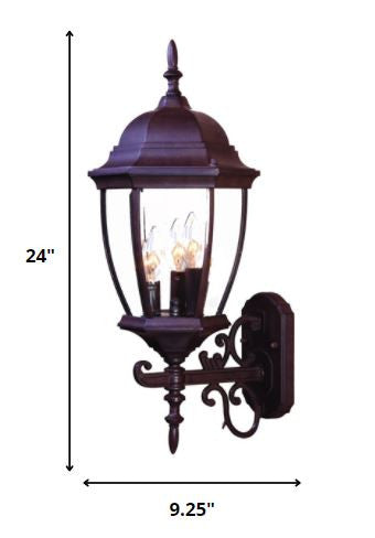 Dark Brown Ornamental Lantern Wall Light By Homeroots | Wall Lamps | Modishstore - 2