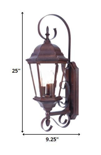 Three Light Dark Brown Swing Arm Lantern Wall Light By Homeroots | Wall Lamps | Modishstore - 2