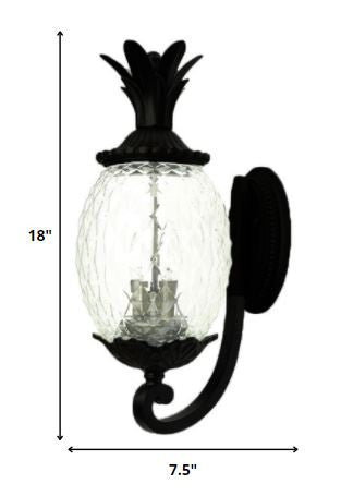 Matte Black Pineapple Wall Light By Homeroots | Wall Lamps | Modishstore - 2