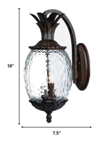 Antique Bronze Hanging Pineapple Wall Light By Homeroots | Wall Lamps | Modishstore - 2