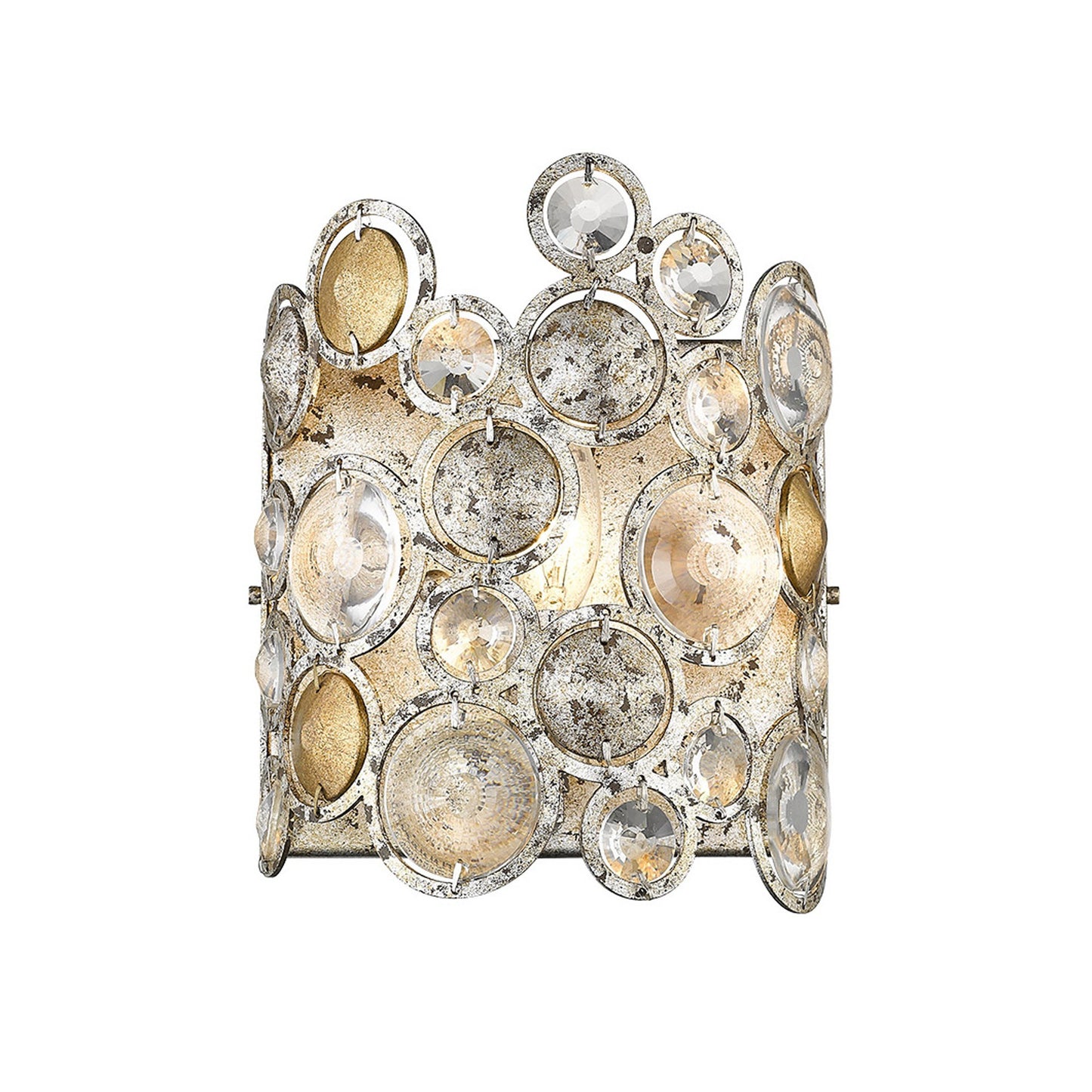 Vitozzi 1-Light Antique Silver Leaf Sconce By Homeroots | Sconces | Modishstore - 2