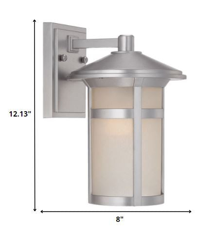 Brushed Silver Round White Glass Wall Light By Homeroots | Wall Lamps | Modishstore - 2