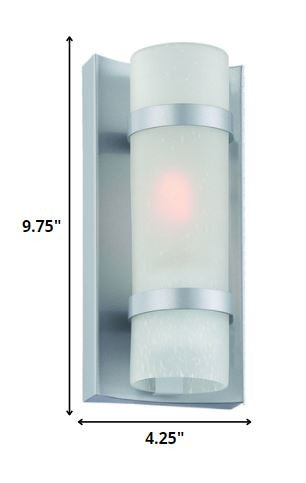 Brushed Silver and White Glass Wall Sconce By Homeroots | Sconces | Modishstore - 2