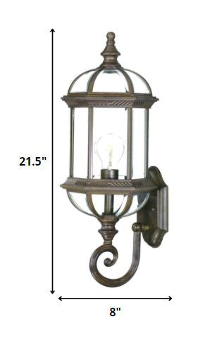 Antique Brown Cylindrical Lantern Wall Light By Homeroots | Wall Lamps | Modishstore - 2