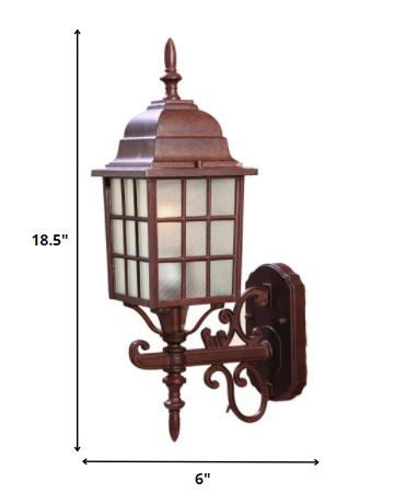 Dark Brown Window Pane Lantern Wall Sconce By Homeroots | Lanterns | Modishstore - 2