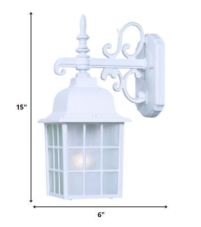 White Window Pane Lantern Wall Light By Homeroots | Wall Lamps | Modishstore - 2