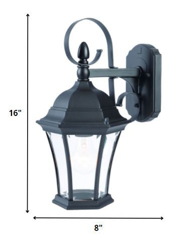 Matte Black Swing Arm Hanging Lantern Wall Light By Homeroots | Wall Lamps | Modishstore - 2