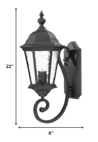 One Light Matte Black Carousel Lantern Wall Light By Homeroots | Wall Lamps | Modishstore - 2