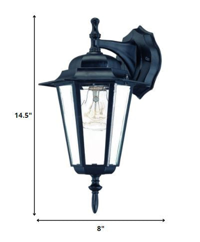 Matte Black Glass Hanging Lantern Wall Light By Homeroots | Wall Lamps | Modishstore - 2