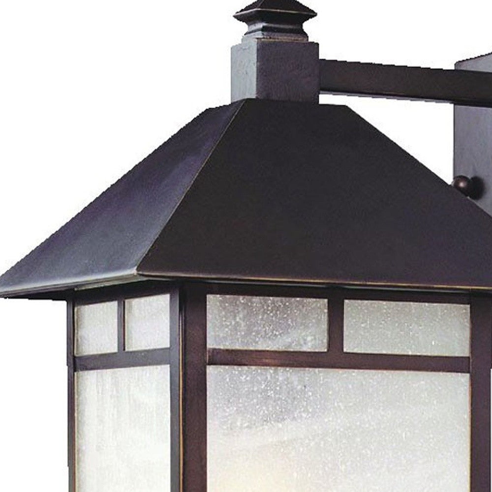 Antique Bronze Frosted Glass Lantern Wall Light By Homeroots | Wall Lamps | Modishstore - 4