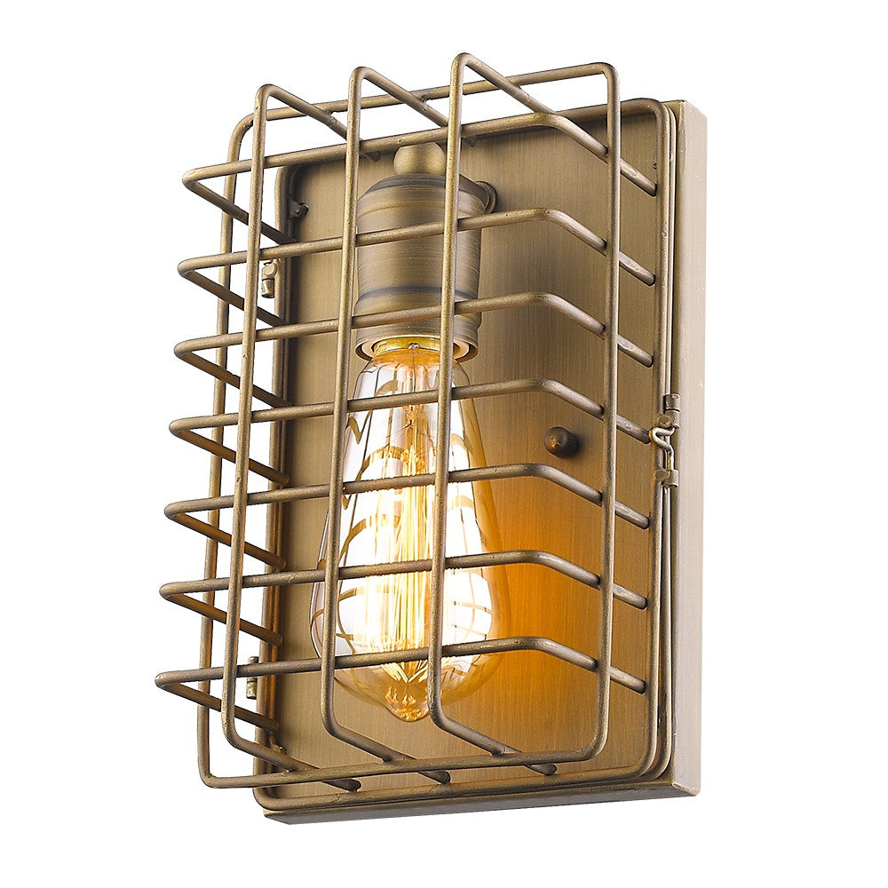 Light Gold Cage Wall Sconce By Homeroots | Sconces | Modishstore - 2