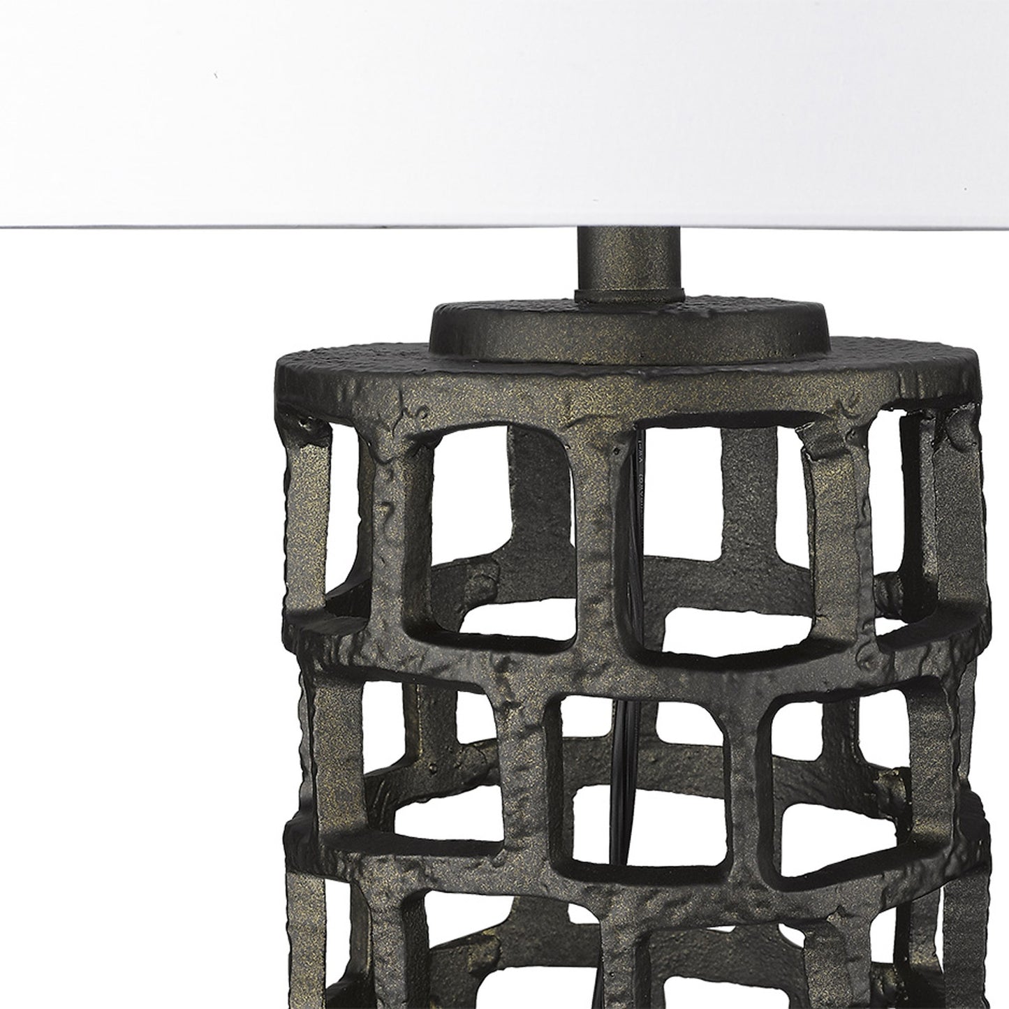 Vallin 1-Light Black Gold Table Lamp By Homeroots | Table Lamps | Modishstore - 6