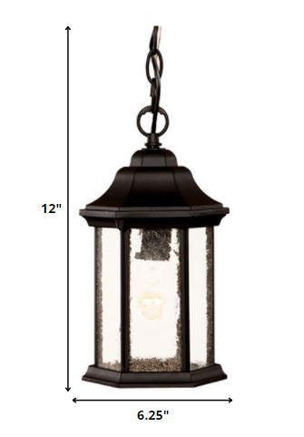 Antique Black Textured Glass Lantern Hanging Light By Homeroots | Lanterns | Modishstore - 2