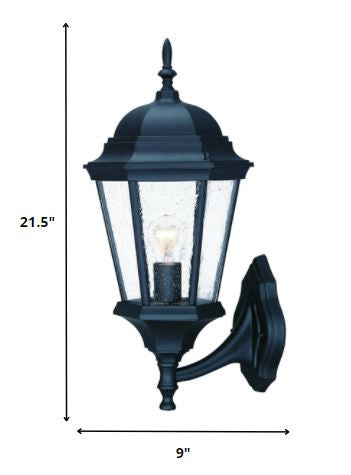 Matte Black Swing Arm Glass Lantern Wall Light By Homeroots | Wall Lamps | Modishstore - 2