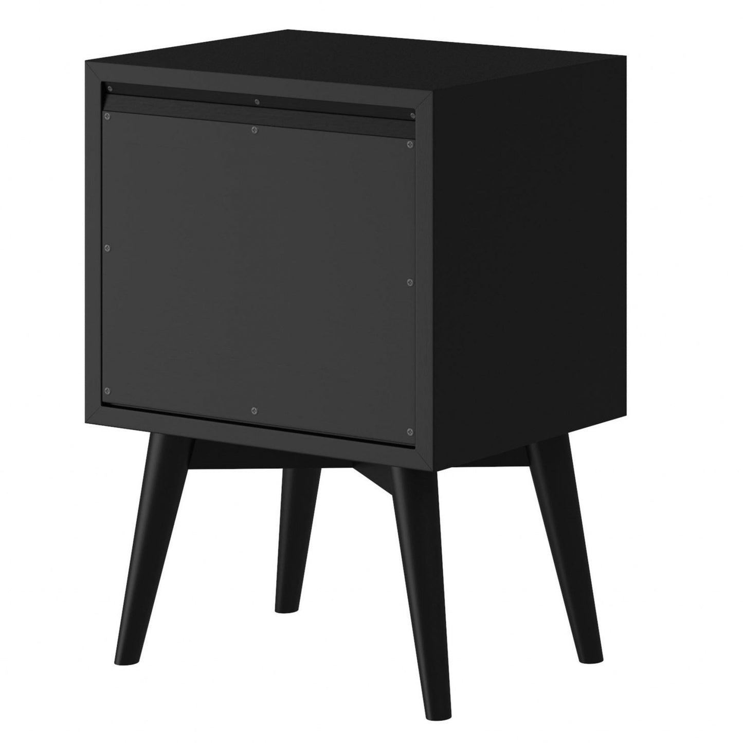 Black Century Modern Wood 2 Drawer Nightstand By Homeroots | Nightstands | Modishstore - 4