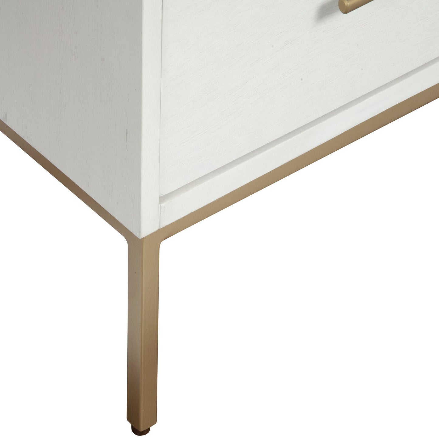 White And Gold Lines 2 Drawer Nightstand By Homeroots | Nightstands | Modishstore - 4