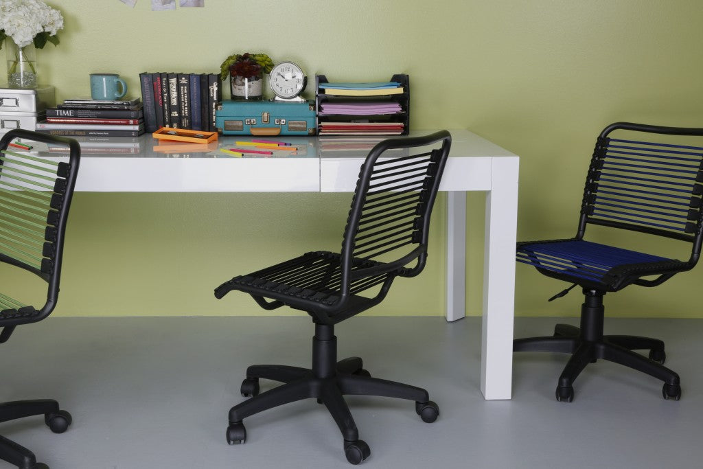 35" All Black Round Bungee Cord Low Back Office Chair By Homeroots | Office Chairs | Modishstore - 8