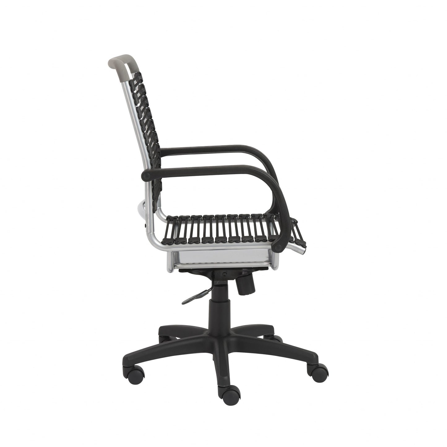 43" Chrome and Black Round Bungee High Back Office Chair By Homeroots | Office Chairs | Modishstore - 5