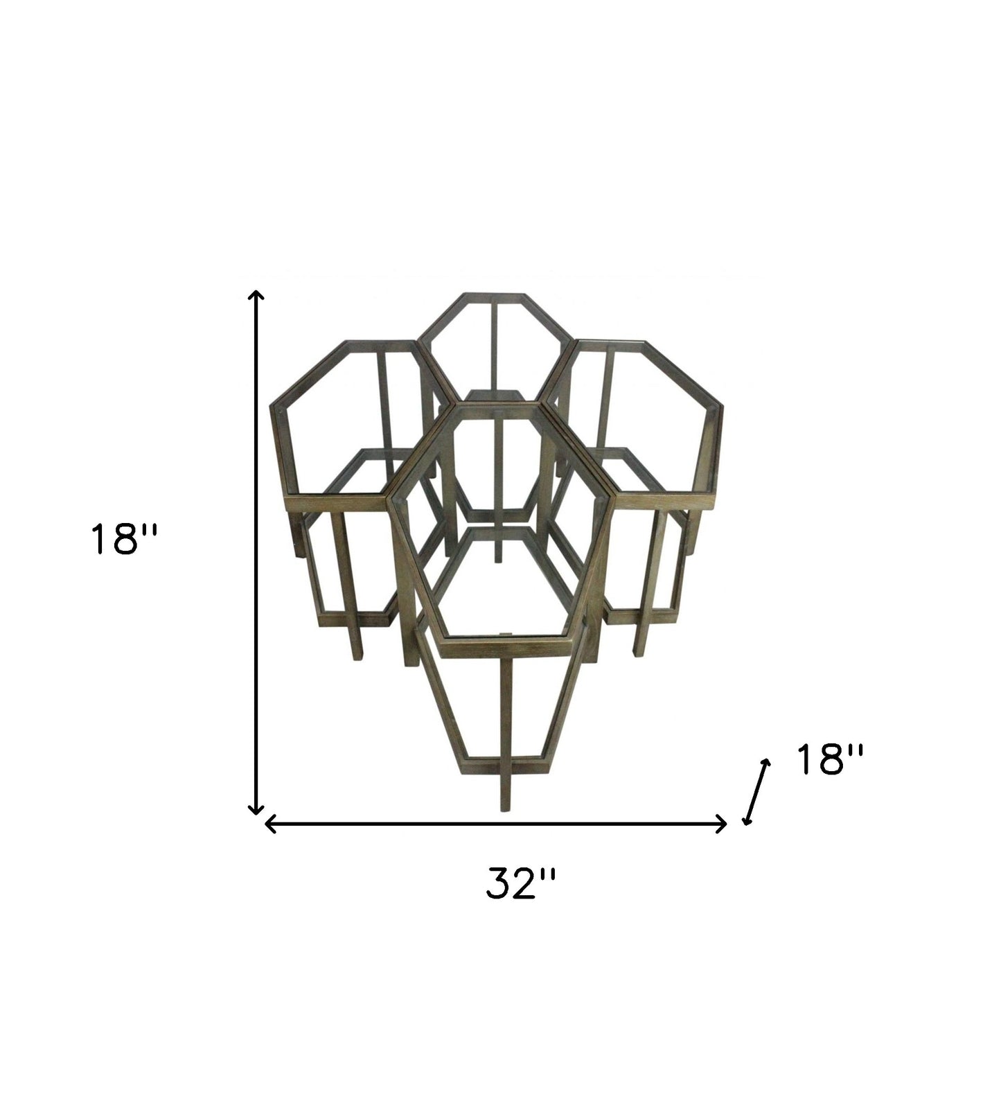 Modern Hexagonal Glass Top Coffee Table By Homeroots | Coffee Tables | Modishstore - 5