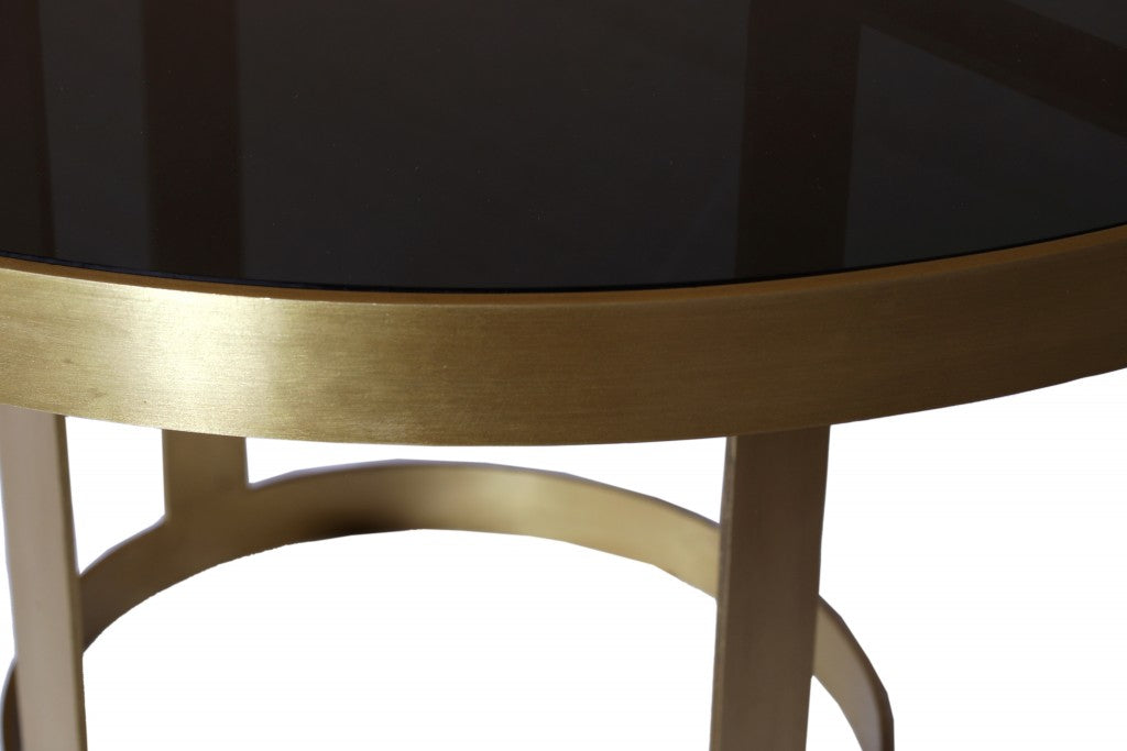 Round Black and Gold Modern Coffee Table By Homeroots | Coffee Tables | Modishstore - 2