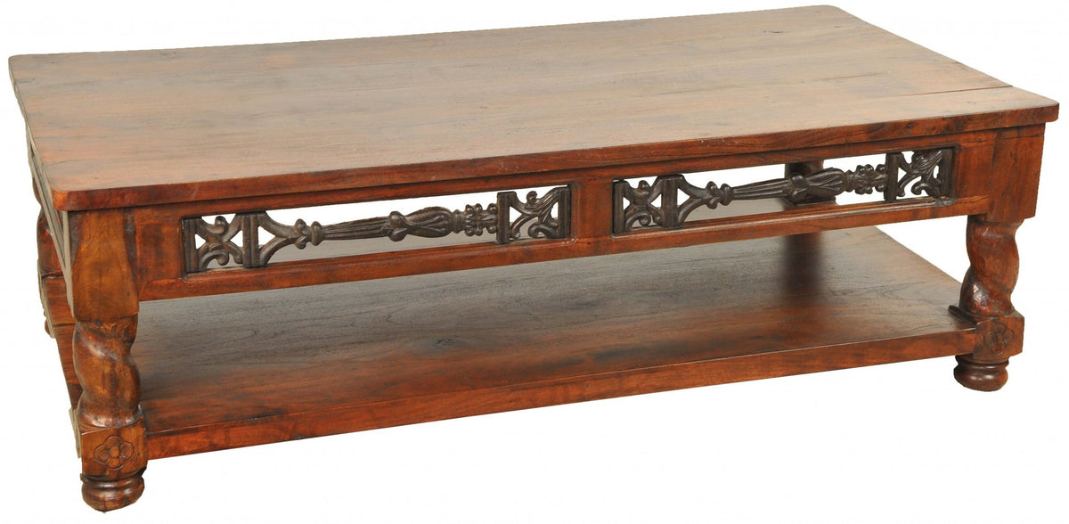 Brown Rectangular Wooden Coffee Table By Homeroots | Coffee Tables | Modishstore