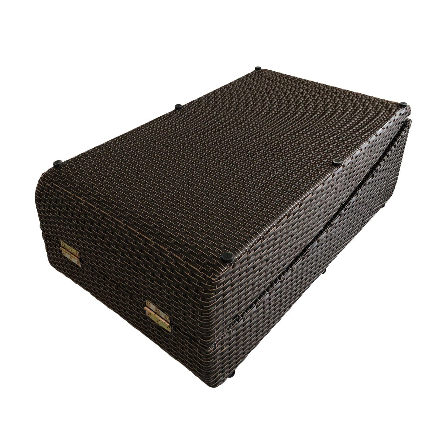 79" Faux Wicker and Dark Grey Cushions Chaise Lounge By Homeroots | Outdoor Chaise Lounges | Modishstore - 6