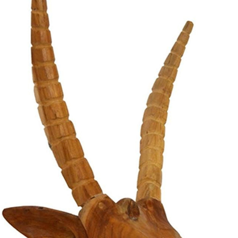 Elk Head Traditional Teak Root Wall Décor By Homeroots | Wall Decor | Modishstore - 5