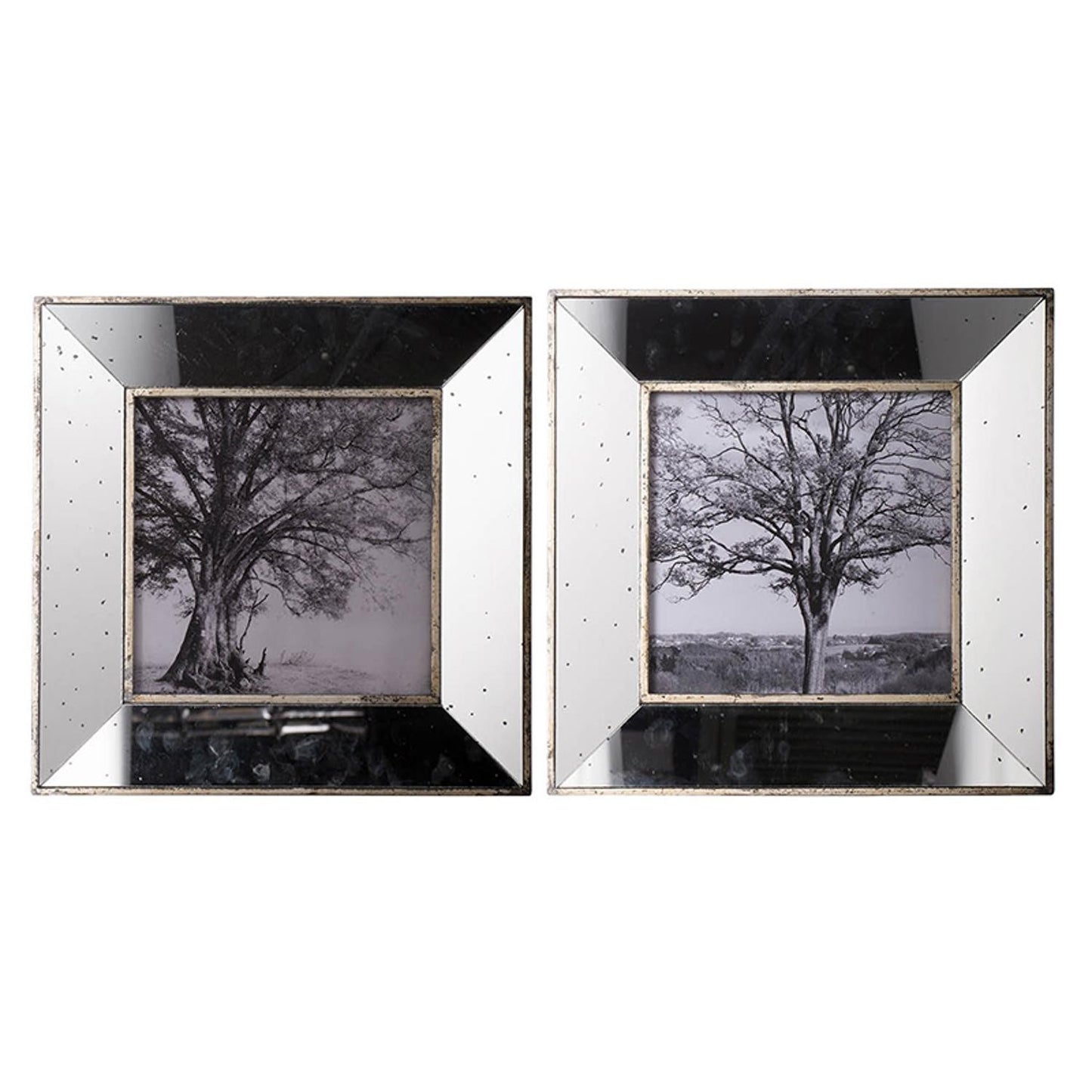 Set of 2 Vintage Style Mirrored Square Picture Frames By Homeroots | Wall Decor | Modishstore - 3