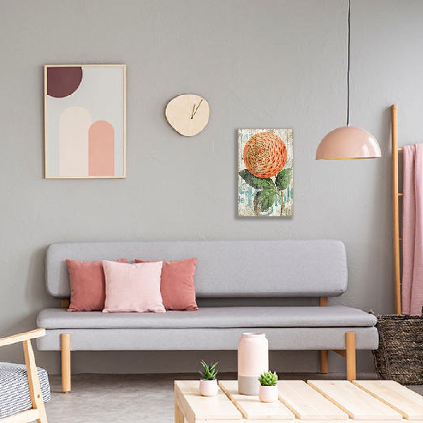 Orange Zinnia Flower Wall Art By Homeroots | Wall Decor | Modishstore - 3