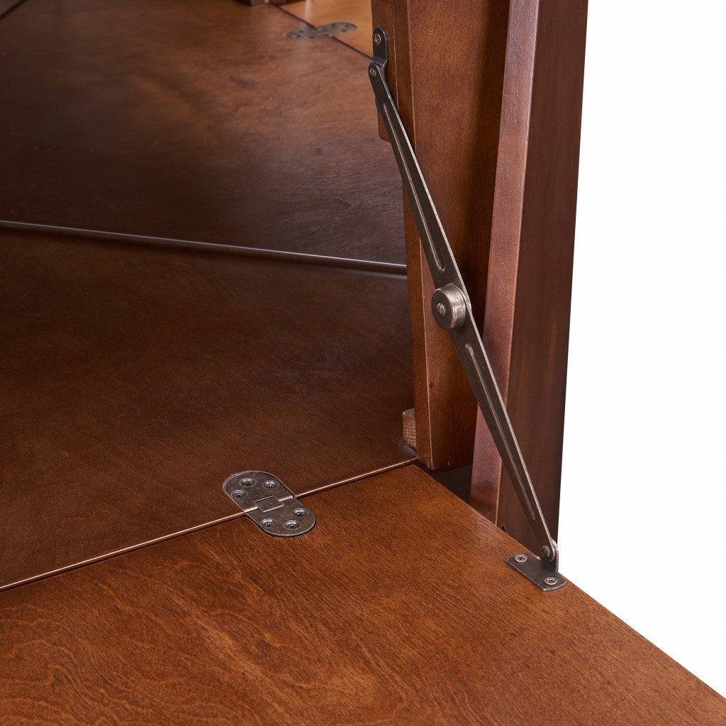 Cosmo Brown And Black Corner Bar Cabinet By Homeroots | Cabinets | Modishstore - 9