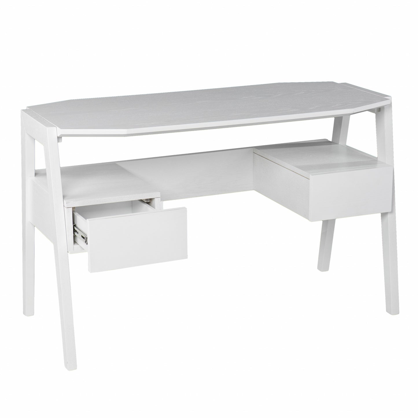 Metallic White Modern Writing Desk By Homeroots | Desks | Modishstore - 9