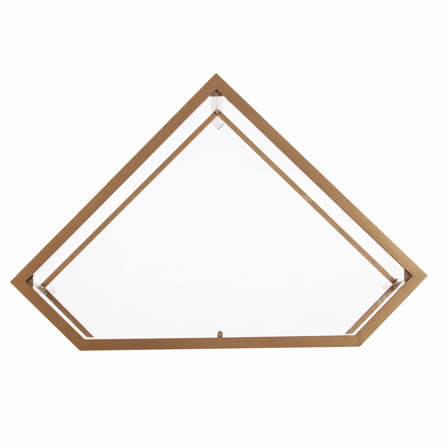 Soft Gold Metal and Glass Corner Desk By Homeroots | Desks | Modishstore - 9