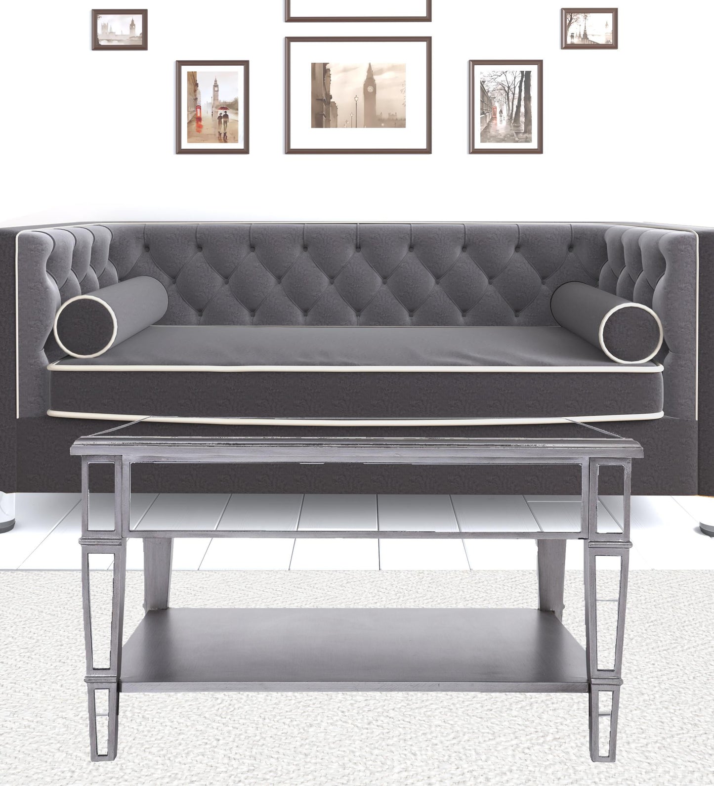 29" Silver Mirrored Glass Square Coffee Table By Homeroots | Coffee Tables | Modishstore - 9