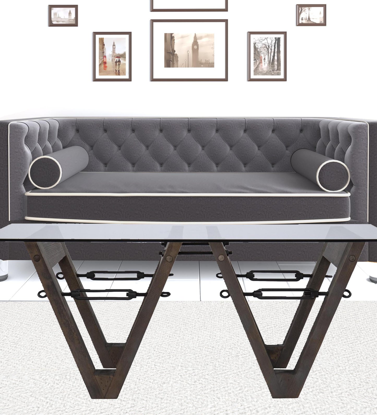 45" Brown Glass And Solid Wood Rectangular Coffee Table By Homeroots | Coffee Tables | Modishstore - 8