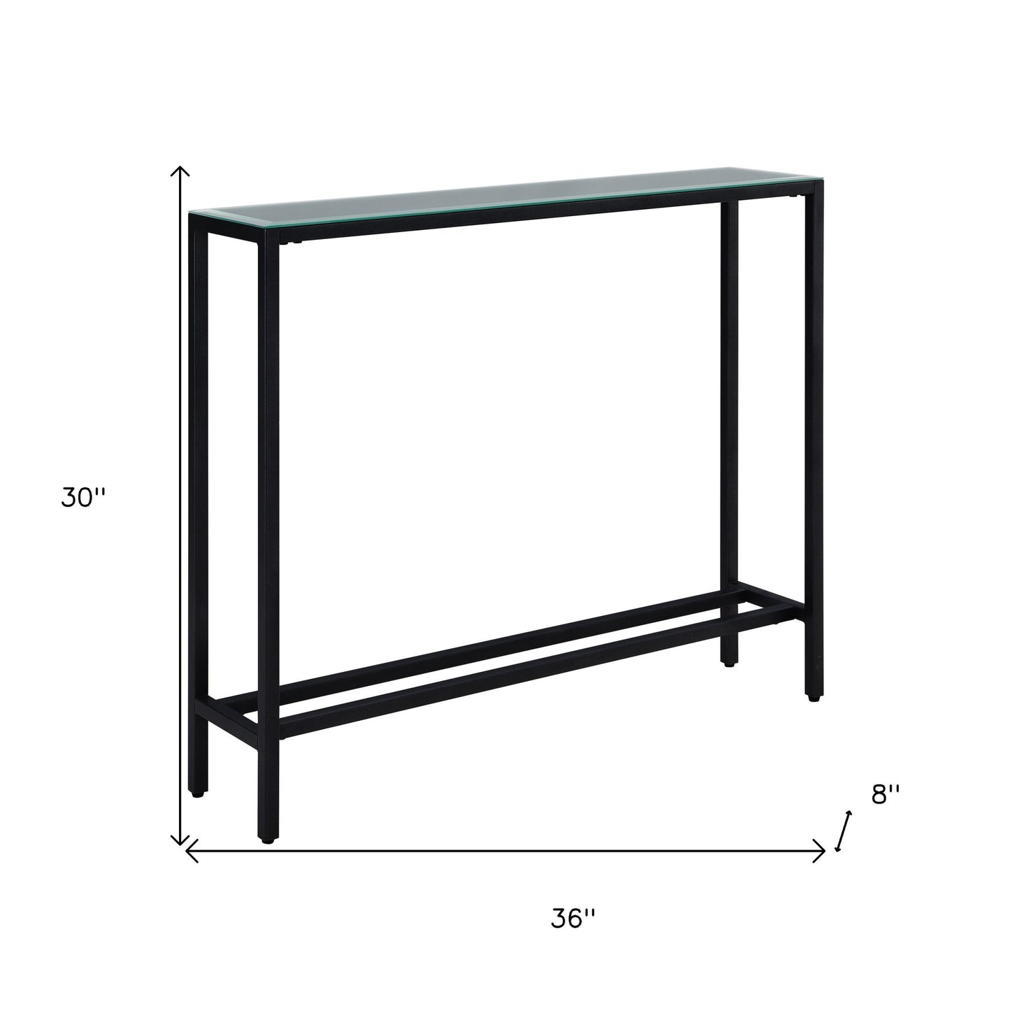 36" Black Mirrored Glass Console Table By Homeroots | Console Tables | Modishstore - 8