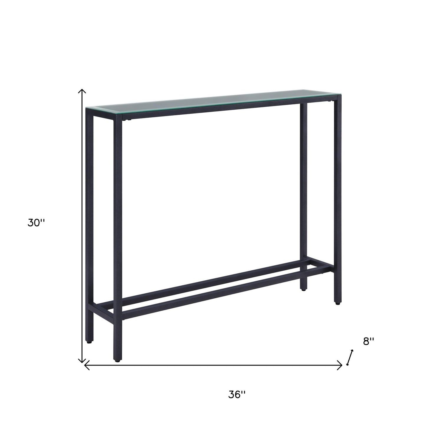 36" Black and Gunmetal Mirrored Glass Console Table By Homeroots | Console Tables | Modishstore - 9