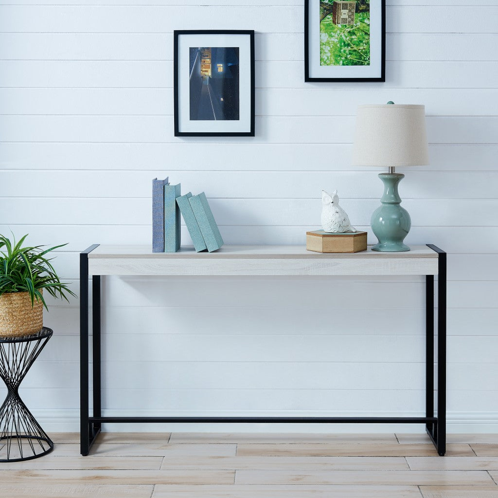 54" White and Black Distressed Sled Console Table By Homeroots | Console Tables | Modishstore - 9