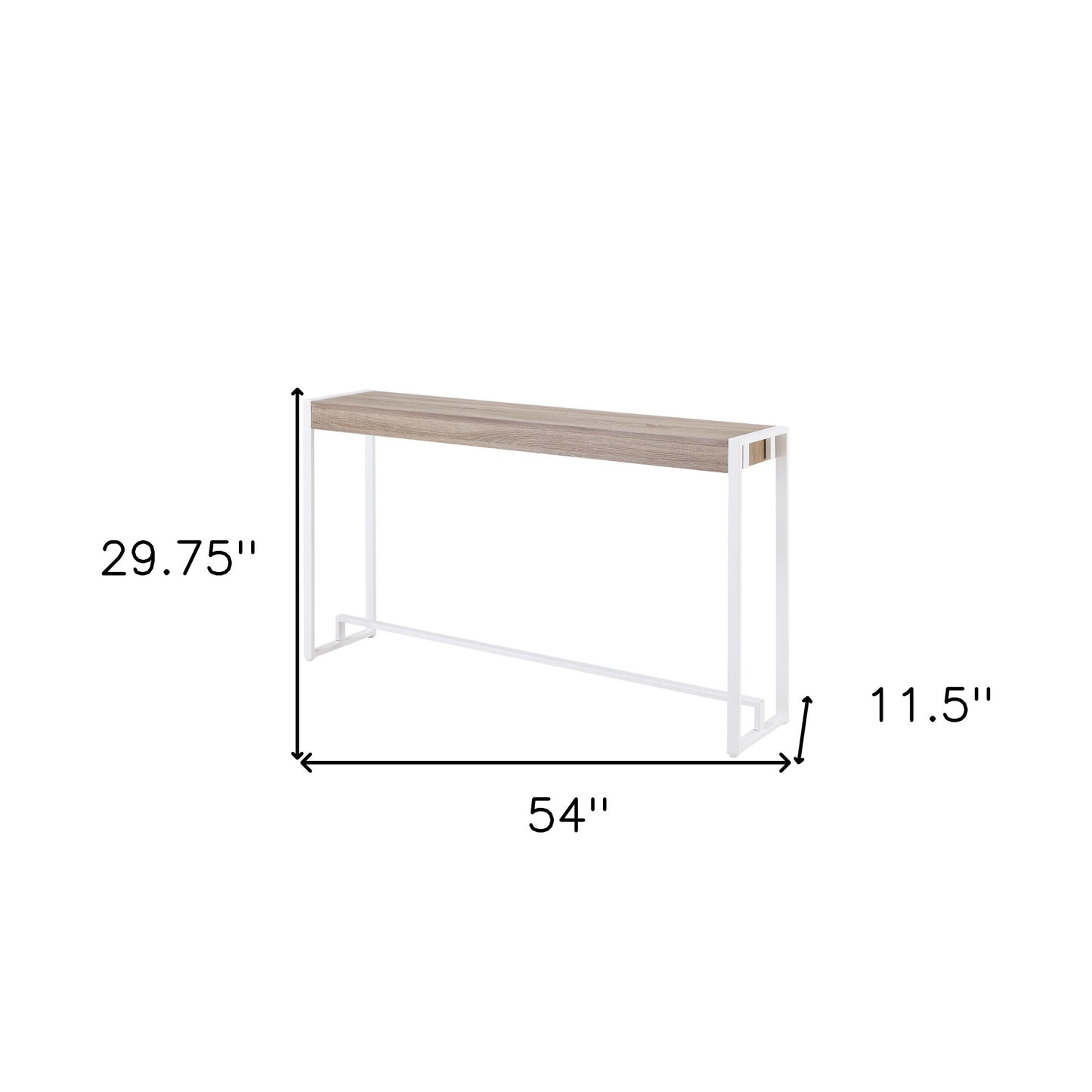 54" Gray Brown and White Sled Console Table By Homeroots | Console Tables | Modishstore - 9