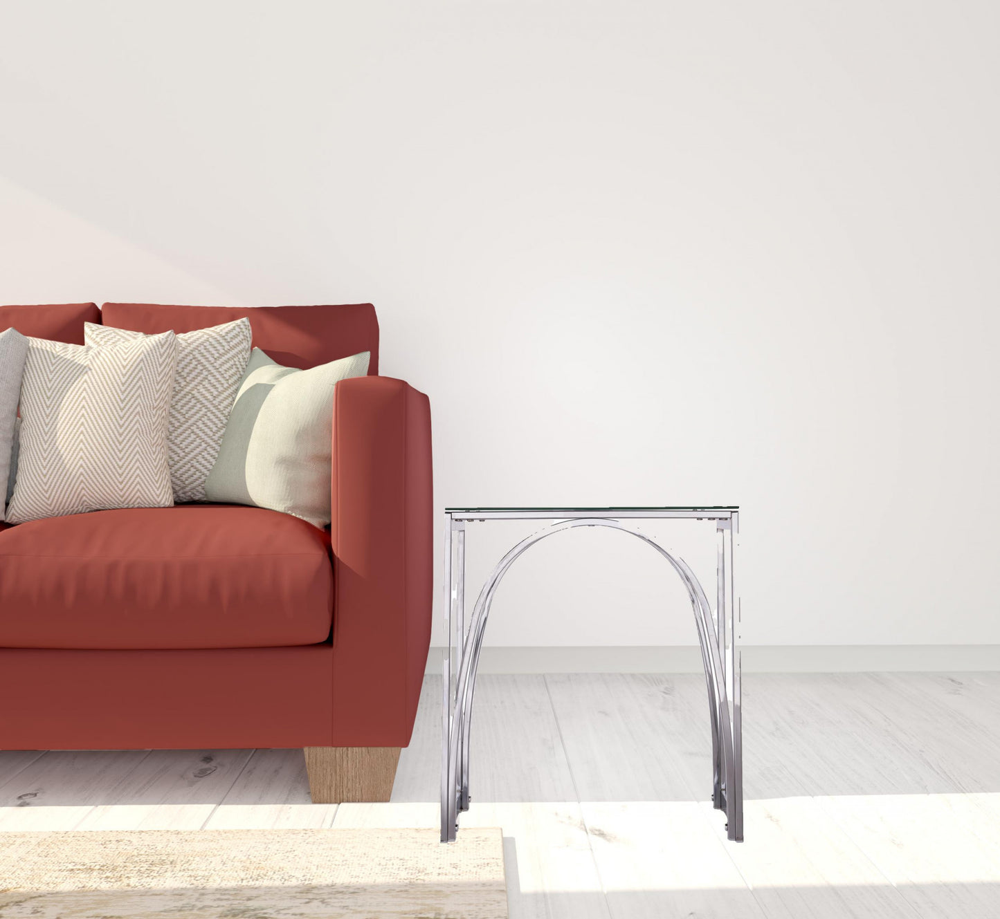 22" Chrome Glass And Iron Square End Table By Homeroots | End Tables | Modishstore - 8