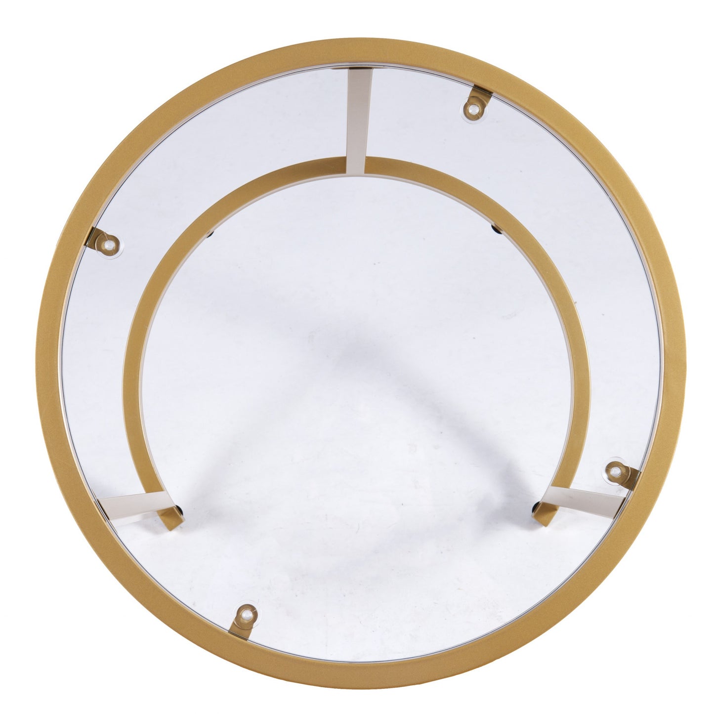 Set Of Two 23" Gold Glass And Steel Round Nested Tables By Homeroots | End Tables | Modishstore - 9