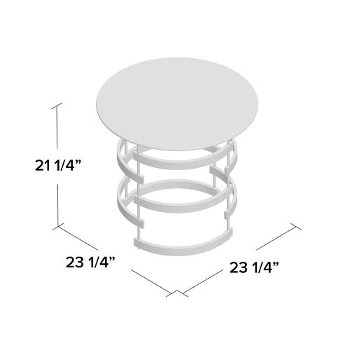 21" Champagne Glass And Iron Round End Table By Homeroots | End Tables | Modishstore - 7