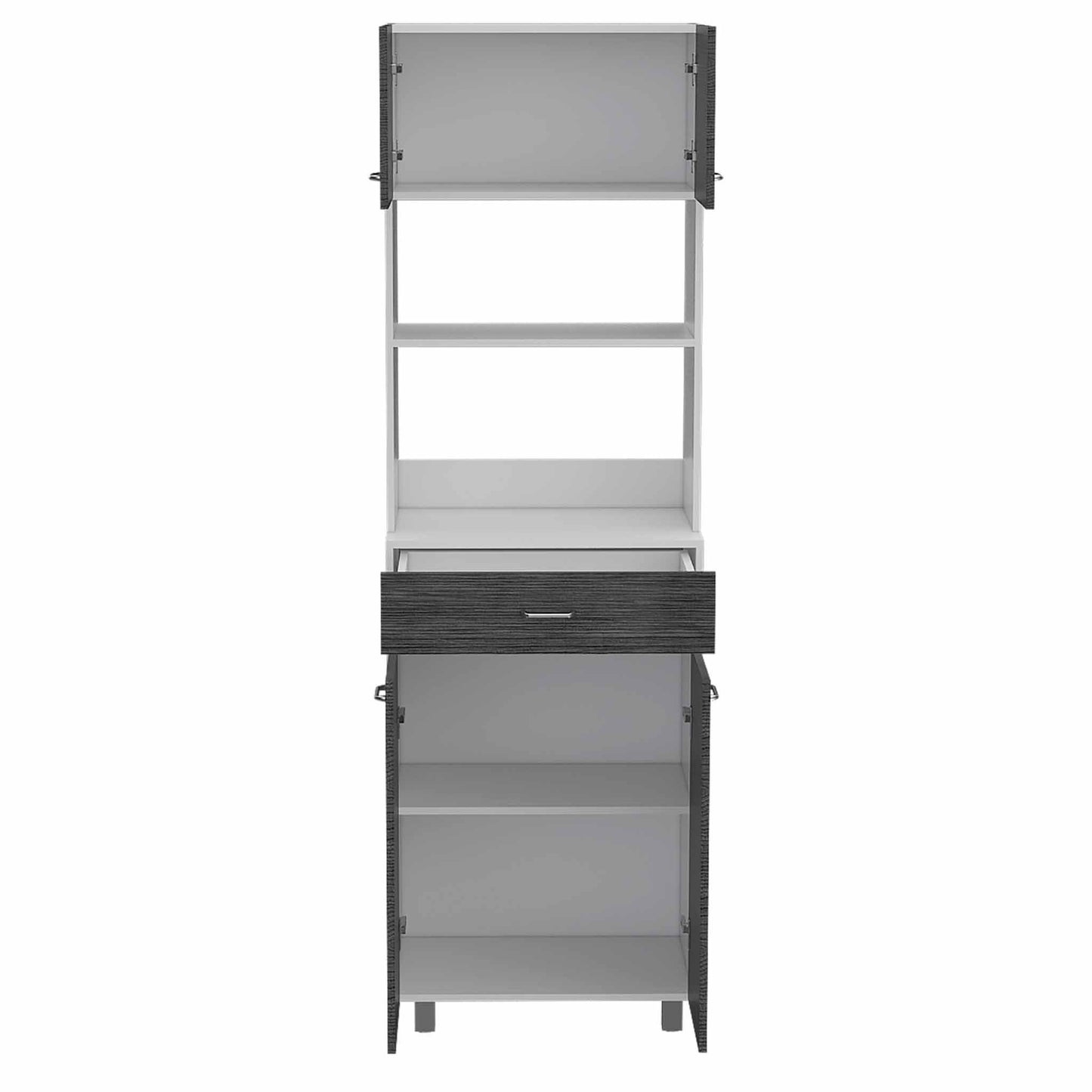 Modern Gray Stria Tall Kitchen Cart By Homeroots | Cabinets | Modishstore - 6