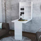 Modern White Retractable Desk or Bar Cabinet By Homeroots | Bar Tables | Modishstore - 3