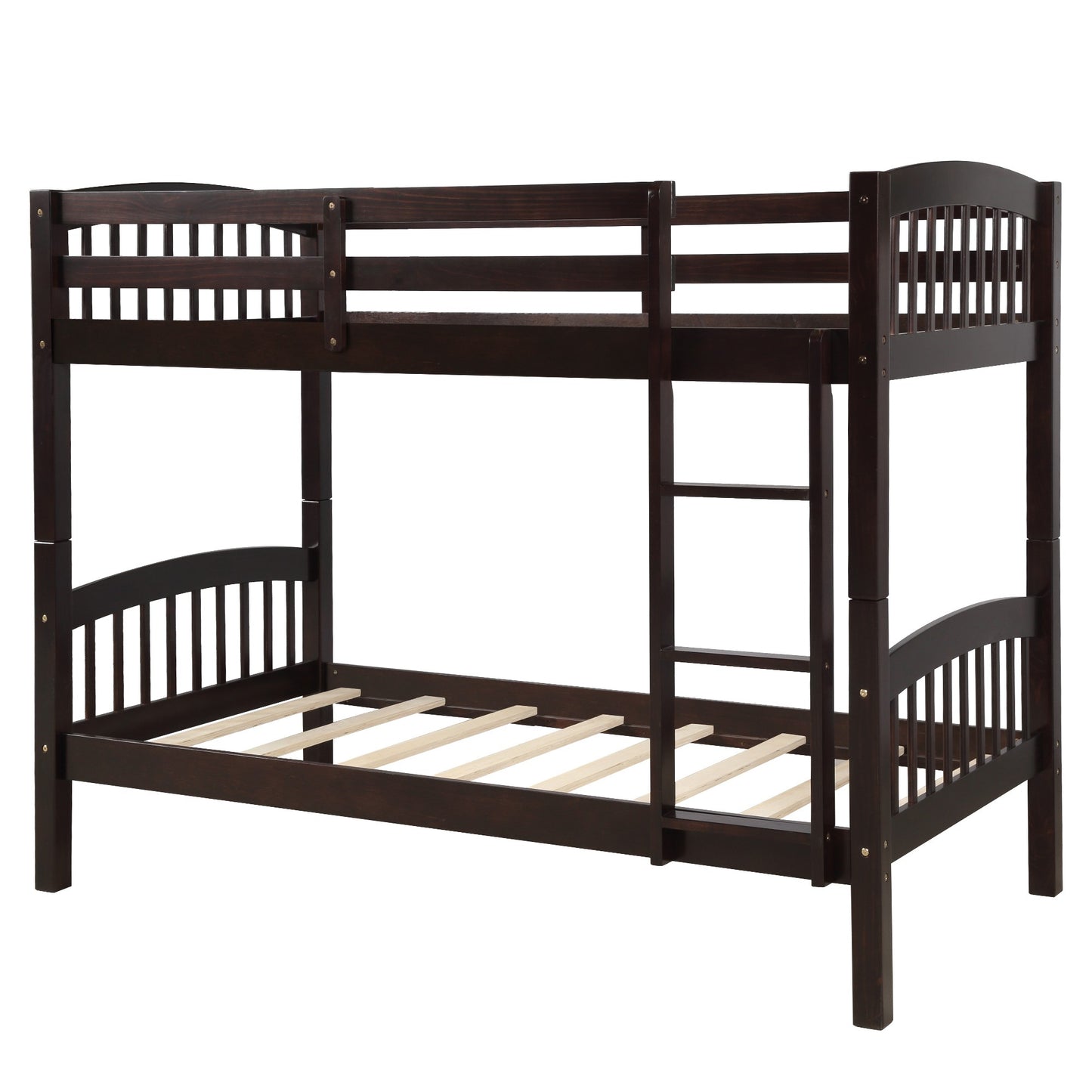 Brown Twin Over Twin Bunk Bed By Homeroots | Beds | Modishstore - 9